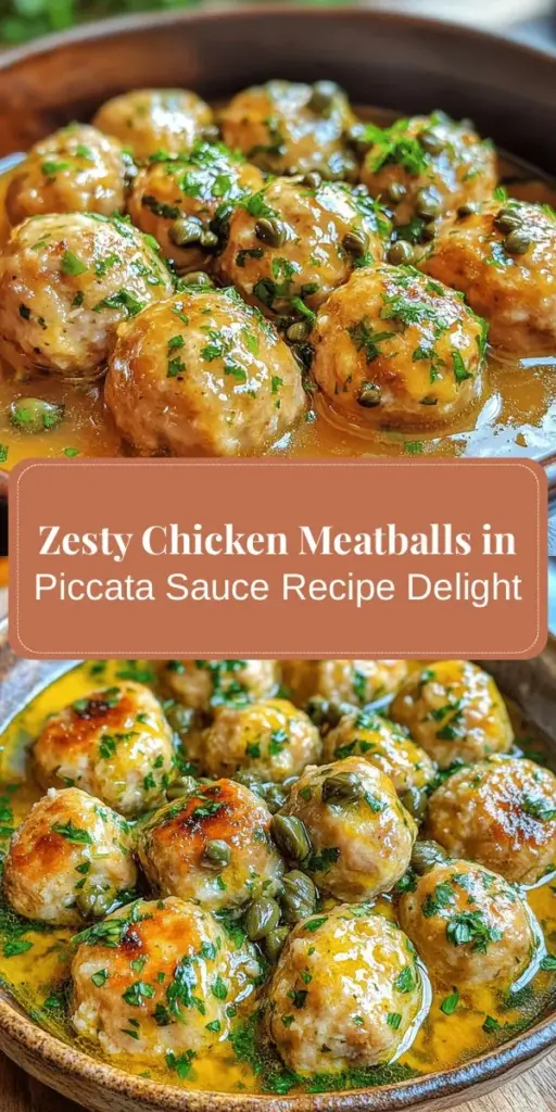 Discover the deliciousness of Zesty Chicken Meatballs in Piccata Sauce, a perfect recipe for any gathering or cozy night in. These juicy chicken meatballs, infused with vibrant flavors from the zesty piccata sauce, create a meal that's not just satisfying but also impressive. Explore the key ingredients, easy preparation steps, and serving tips to recreate this culinary delight at home! #ChickenMeatballs #PiccataSauce #ItalianCuisine #HealthyEating #DinnerIdeas #YummyRecipes #HomeCooking