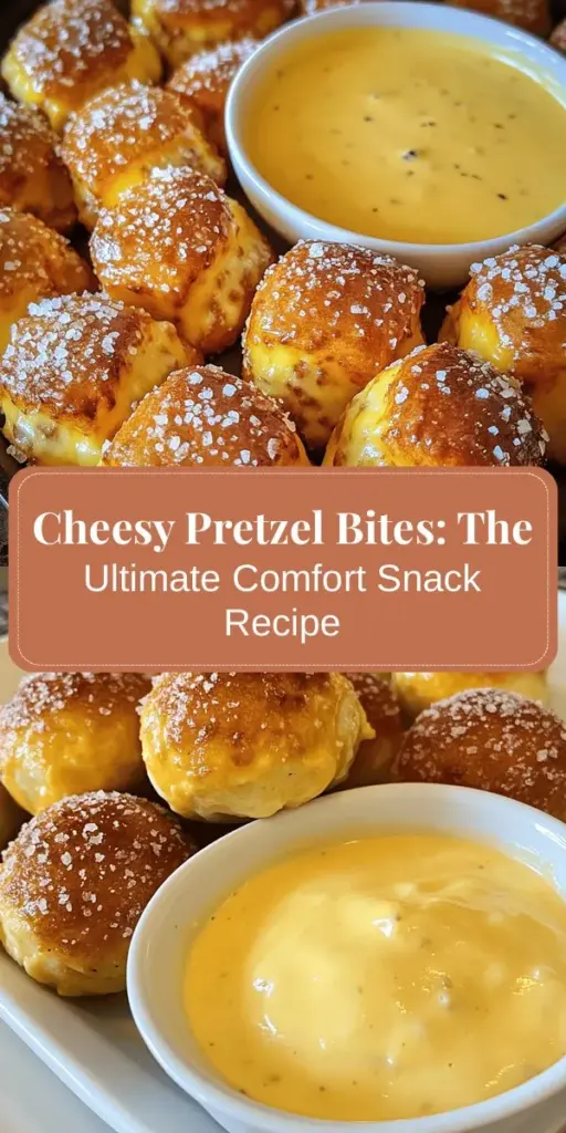 Discover the magic of Cheesy Pretzel Bites! This delightful comfort food combines warm, chewiness with gooey cheddar for an irresistible snack. Perfect for movie nights or parties, these bite-sized treats are easy to make and fun to share. Dive into our detailed recipe to learn about the history, ingredients, and preparation of these savory snacks, topped off with a creamy cheddar dip. Enjoy the cozy vibes and bring people together with every delicious bite! #CheesyPretzelBites #ComfortFood #SnackTime #HomemadeTreats #CookingFun #Foodie