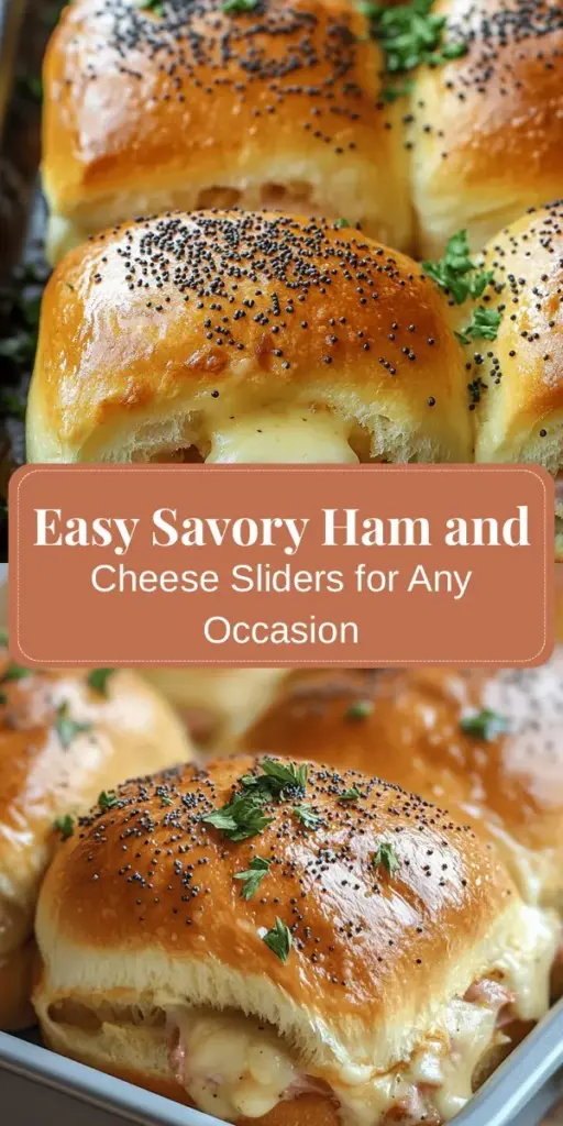 Discover the ultimate crowd-pleaser with Savory Baked Ham and Cheese Sliders! This easy recipe blends delicious ham and gooey cheese for an unforgettable bite that’s perfect for any occasion—from game days to casual gatherings. With simple ingredients and a straightforward process, even novice cooks can impress their guests. Elevate your parties with these delightful sliders that everyone will love! #HamAndCheeseSliders #ComfortFood #PartyAppetizers #EasyRecipes #SliderRecipe #FoodieFavorites #GameDaySnacks