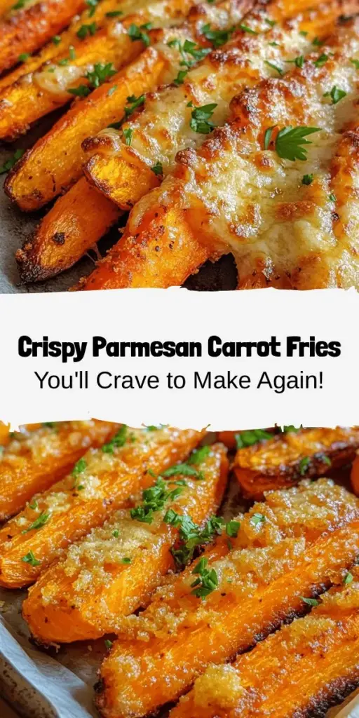 Elevate your snack game with Crunchy Parmesan Roasted Carrot Fries! These tasty fries transform ordinary carrots into a nutritious and delicious dish that is perfect for family gatherings or weeknight dinners. Easy to make and packed with flavor, they combine the natural sweetness of carrots with the savory crunch of Parmesan. Discover a healthy alternative to traditional fries that everyone will love! #HealthySnacks #CarrotFries #RoastedVegetables #RecipeIdeas #DeliciousAndNutritious