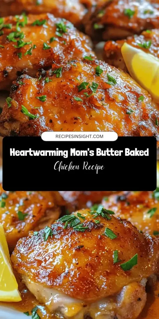 Bring your family together with Mom's Butter Baked Chicken, a delicious recipe that evokes warm memories and satisfies even the pickiest eaters. With tender chicken thighs coated in a rich butter and spice blend, this comforting dish is easy to prepare and perfect for busy weeknights or family gatherings. Serve it with mashed potatoes or roasted veggies for a wholesome meal that bridges generations. #ButterBakedChicken #FamilyRecipe #ComfortFood #EasyDinner #HomeCooking