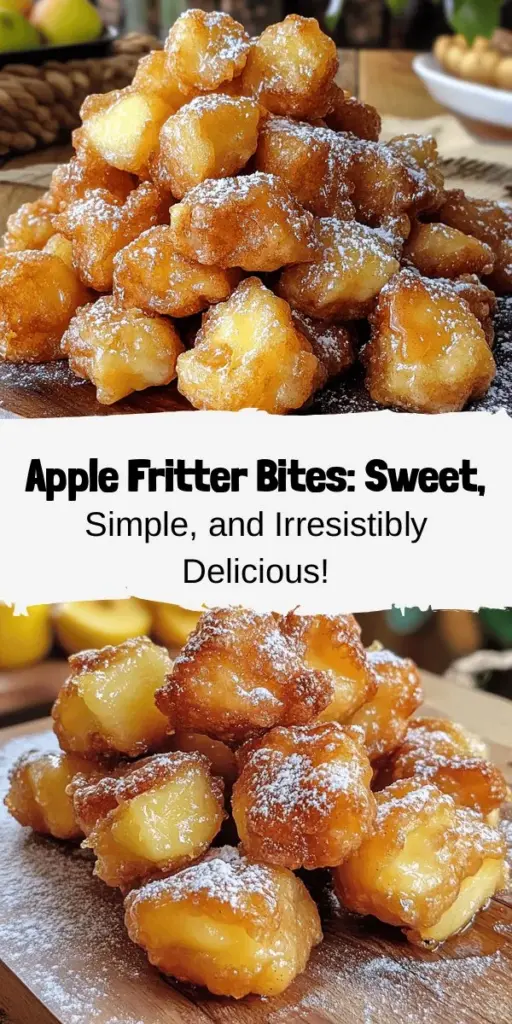 Indulge in the delightful world of homemade Irresistible Apple Fritter Bites! These mini treats combine tender apples and a golden, crispy batter, making them perfect for any occasion. Learn how to create these bite-sized wonders with a simple recipe that lets you customize flavors and toppings to your liking. Enjoy warm or glazed, these fritter bites are sure to please everyone! #AppleFritters #BakingAtHome #SweetTreats #DessertRecipes #FallBaking #FoodieFun