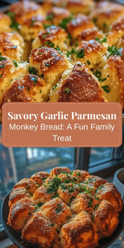 Looking for a new take on a beloved classic? Try this Garlic Parmesan Monkey Bread recipe! Soft, buttery dough balls coated in garlic and Parmesan create an irresistible treat perfect for parties or family gatherings. It's easy to make, surprisingly fun to eat, and always a crowd-pleaser. Pull apart the cheesy goodness and enjoy! Get the full recipe and tips for the best results today! #MonkeyBread #GarlicParmesan #ComfortFood #Baking #EasyRecipes