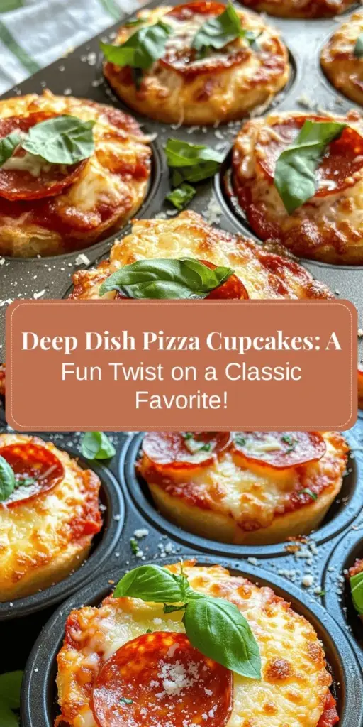 Get ready to elevate pizza night with Deep Dish Pizza Cupcakes! These fun and flavorful treats combine the classic comfort of deep-dish pizza with a playful cupcake twist. Perfect for parties or family dinners, they’re customizable with your favorite toppings, from gooey cheese to fresh veggies. Easy to make and deliciously satisfying, these cupcakes are a hit with kids and adults alike! Try them today for an unforgettable meal! #DeepDishPizzaCupcakes #PizzaNight #CreativeCooking #PartyFood #YummyTreats #HomemadePizza