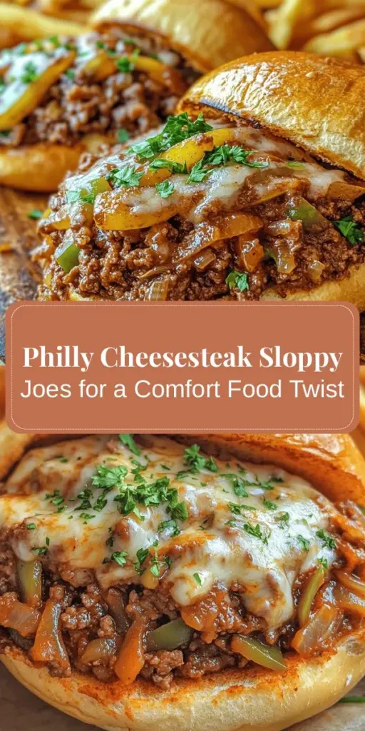 Elevate your comfort food game with Philly Cheesesteak Sloppy Joes! This fun fusion of two iconic dishes combines the rich, savory flavors of a traditional cheesesteak with the laid-back charm of Sloppy Joes. Ready in under 30 minutes, it's perfect for busy nights or casual gatherings. Juicy ground beef, sautéed veggies, and melty provolone create an explosion of flavors everyone will love. Try this delicious twist today! #PhillyCheesesteak #SloppyJoes #ComfortFood #QuickDinner #FoodieFun