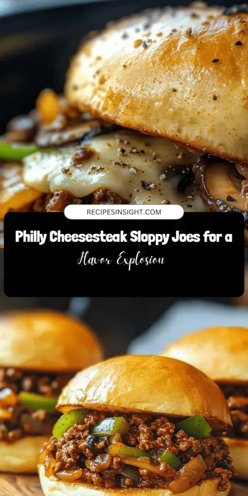 Get ready to elevate your dinner game with Philly Cheesesteak Sloppy Joes! This delicious fusion combines the iconic flavors of a Philly cheesesteak with the comforting appeal of Sloppy Joes, creating a hearty meal that’s quick and easy to prepare. Packed with seasoned ground beef, sautéed onions, bell peppers, and ooey-gooey cheese on a toasted bun, this dish is perfect for busy families and casual gatherings. #PhillyCheesesteak #SloppyJoes #ComfortFood #DinnerIdeas #EasyRecipes #Foodie