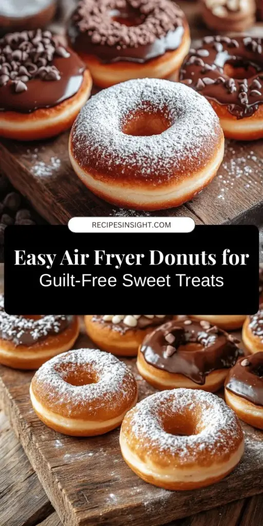 Indulge in the sweet delight of air fryer donuts with this easy and healthy recipe! These fluffy treats are made quickly and without the guilt of traditional frying methods. Explore endless customization options, from classic glazes to creative toppings, perfect for brunch or a cozy snack. Enjoy lower fat and calorie counts while savoring every bite. Dive into the world of air fryer donuts and treat yourself today! #AirFryerDonuts #HealthyTreats #BakingJoy #DessertIdeas #HomemadeGoodness