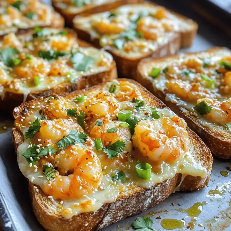 To make a great baked shrimp toast, you need fresh and tasty shrimp toast ingredients. The key items include raw shrimp, cream cheese, and bread. For the shrimp, I like to use large, raw shrimp, peeled and deveined. This makes for a nice bite and great flavor. You can find shrimp in the seafood section of your grocery store.