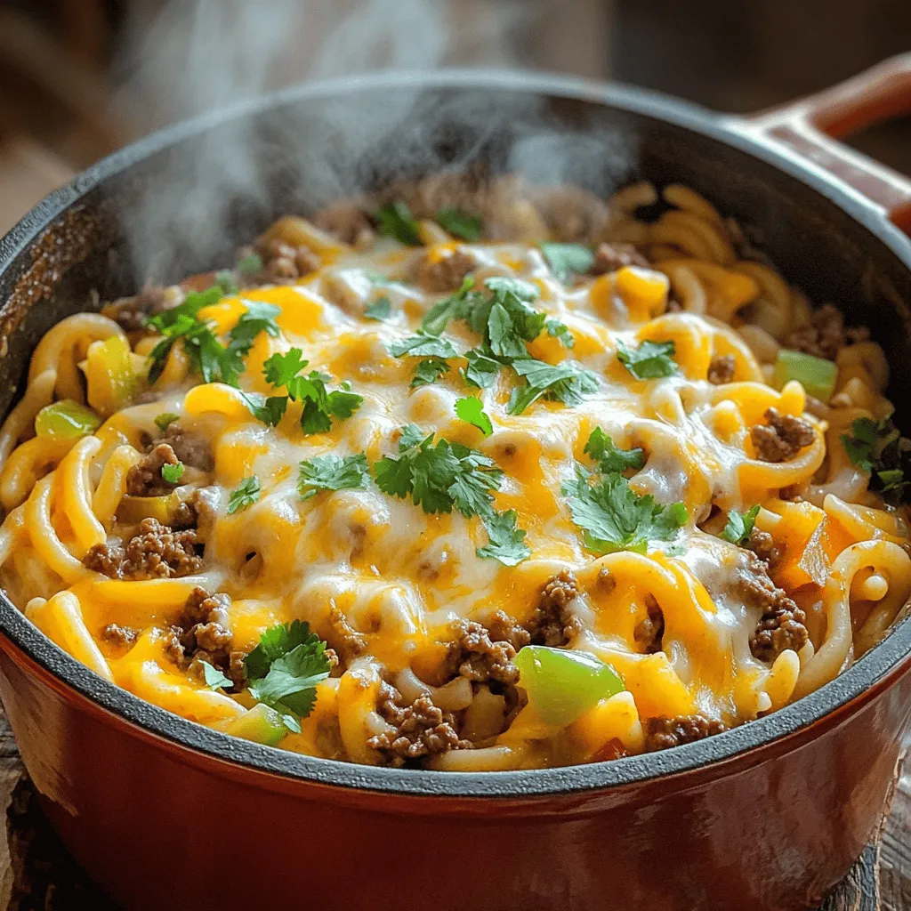 To make one-pot beef taco pasta, you need a few key ingredients. The main ingredients are one pound of ground beef, an onion, garlic, a bell pepper, taco seasoning, diced tomatoes, beef broth, pasta, corn, black beans, and cheese.