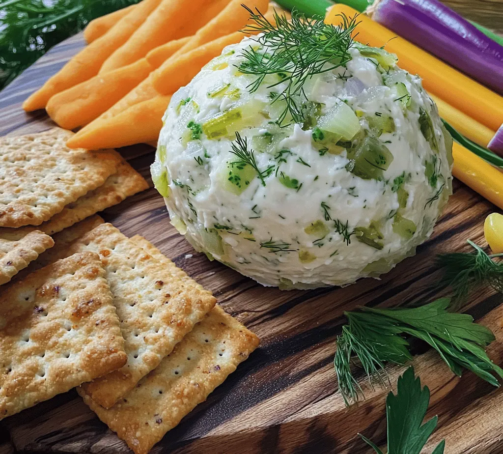 The Dill Pickle Cheese Ball is more than just a dish; it’s a celebration of flavors. The creamy base, enhanced by the crunchy, tangy dill pickles, creates a well-balanced experience that is both satisfying and intriguing. It's this unique flavor profile that sets it apart from other traditional cheese balls, making it a standout choice for any occasion. Guests will be drawn to its inviting aroma and colorful presentation, while each bite offers a delightful combination of creamy texture and zesty crunch.