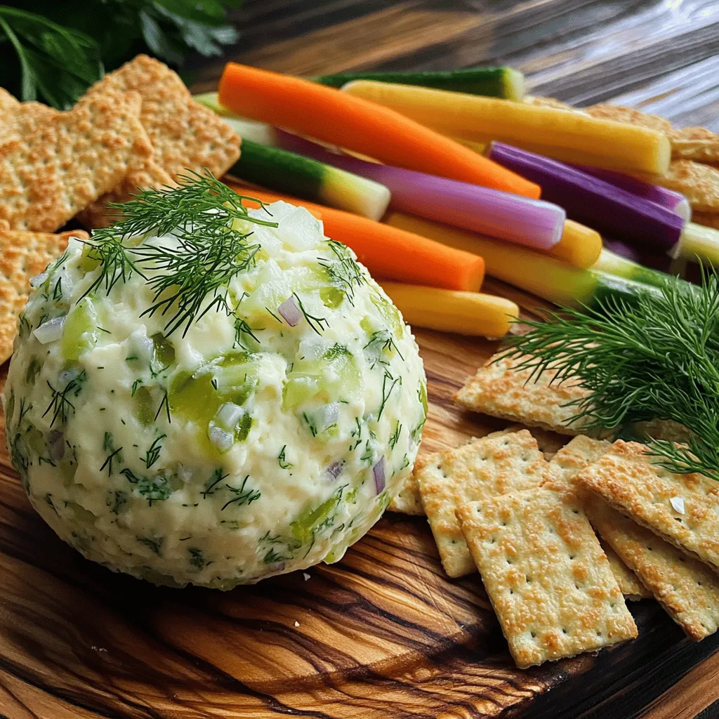 The Dill Pickle Cheese Ball is more than just a dish; it’s a celebration of flavors. The creamy base, enhanced by the crunchy, tangy dill pickles, creates a well-balanced experience that is both satisfying and intriguing. It's this unique flavor profile that sets it apart from other traditional cheese balls, making it a standout choice for any occasion. Guests will be drawn to its inviting aroma and colorful presentation, while each bite offers a delightful combination of creamy texture and zesty crunch.