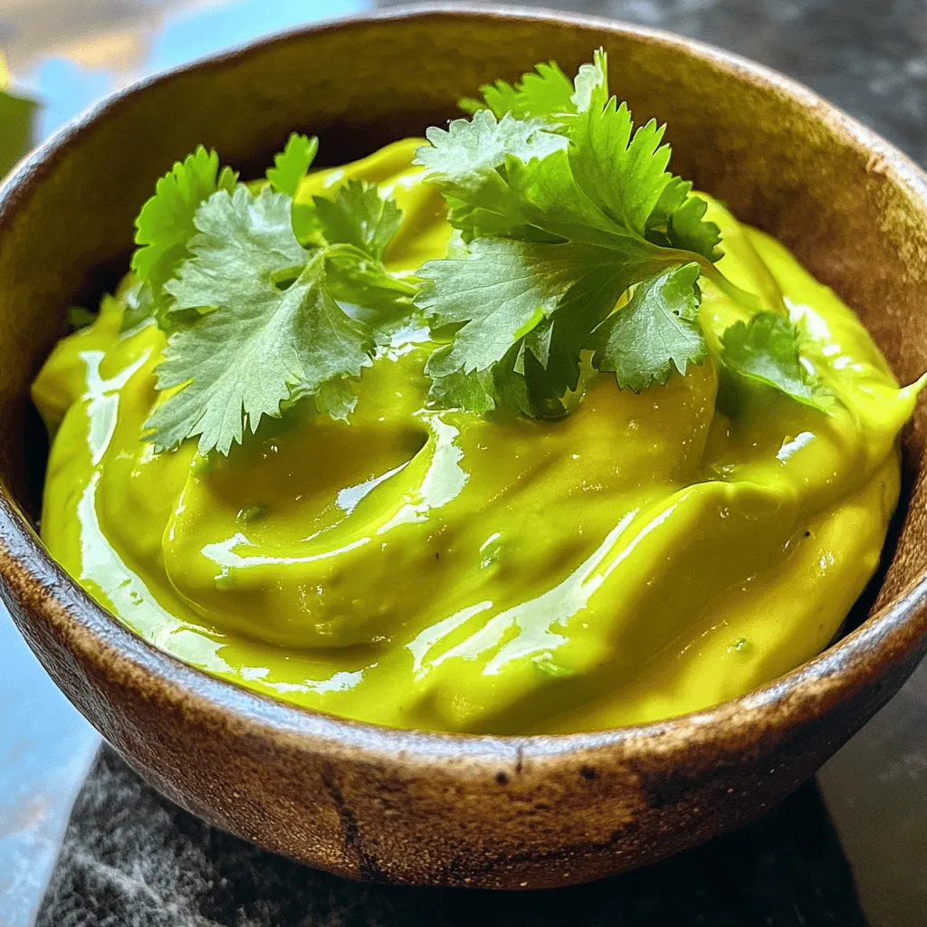 Avocados are the star of this sauce, providing a rich, creamy base. Known for their unique texture and flavor, avocados are also packed with nutrients. They are a great source of monounsaturated fats, which are beneficial for heart health, and are rich in vitamins E, C, B6, and K. Plus, they contain potassium, which helps regulate blood pressure.