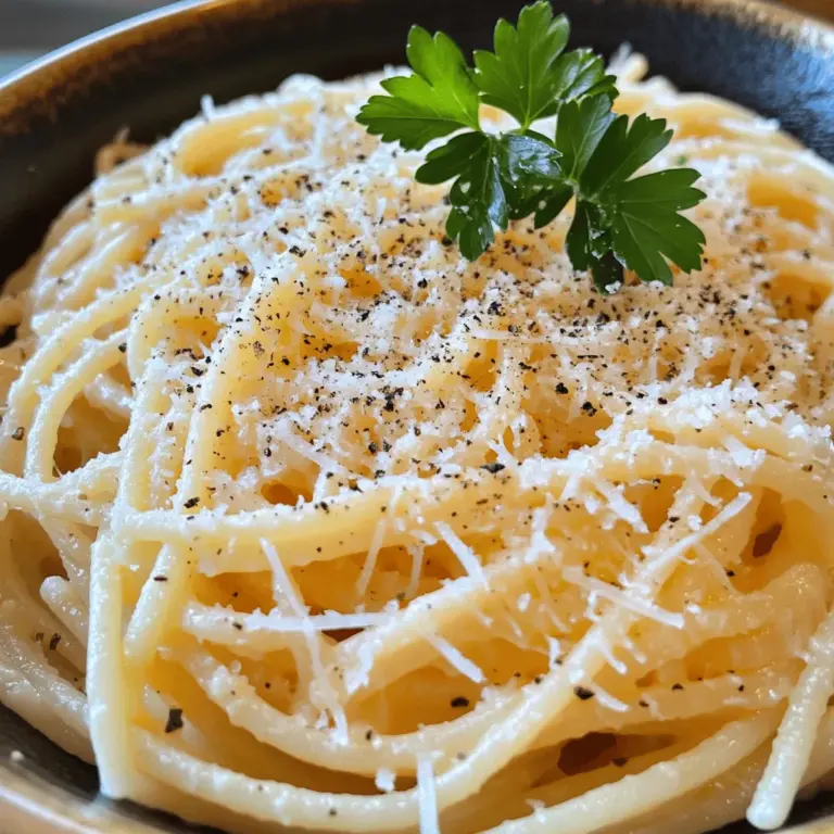 One of the most critical steps in perfecting your Cacio e Pepe is reserving pasta water before draining your spaghetti. This starchy water is a game-changer when it comes to achieving the right sauce consistency. The starch in the water helps emulsify the cheese and pepper, allowing them to cling to the pasta beautifully.