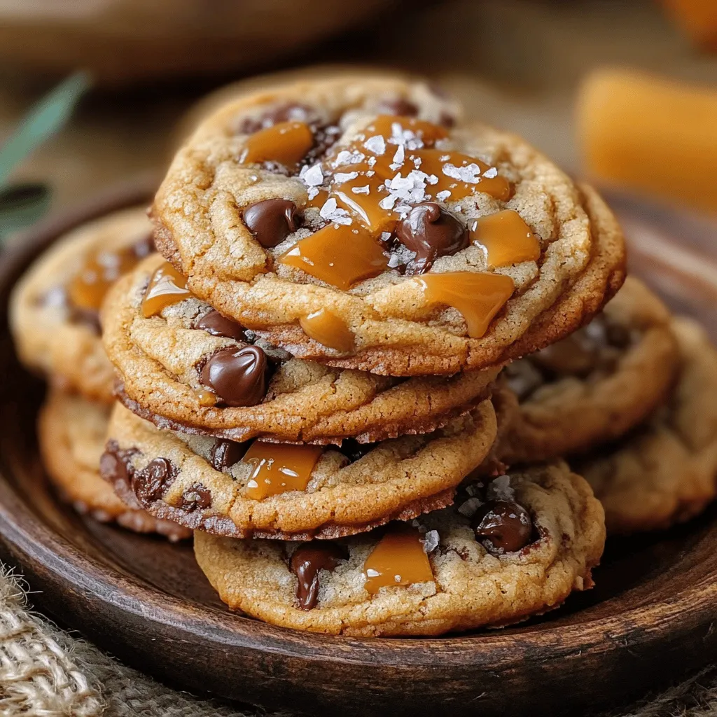 The chocolate salted caramel cookies recipe needs simple, easy-to-find items. You start with 1 cup of unsalted butter. The butter must be soft to mix well. Next, you need 1 cup of brown sugar and 1/2 cup of granulated sugar. These sugars give the cookies a lovely sweetness.