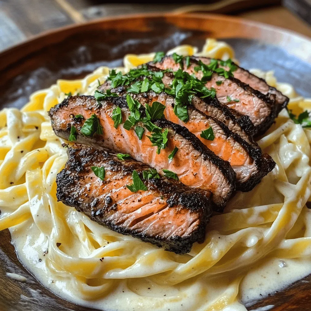 Welcome to the ultimate culinary experience that combines the rich, smoky flavors of blackened steak and salmon with the creamy goodness of Alfredo pasta. This Blackened Steak and Salmon Alfredo recipe is not just a dish; it's a flavor-packed adventure that brings together the best of both land and sea. Perfect for special occasions, romantic dinners, or a comforting family meal, this recipe will impress your guests and elevate your dining experience.