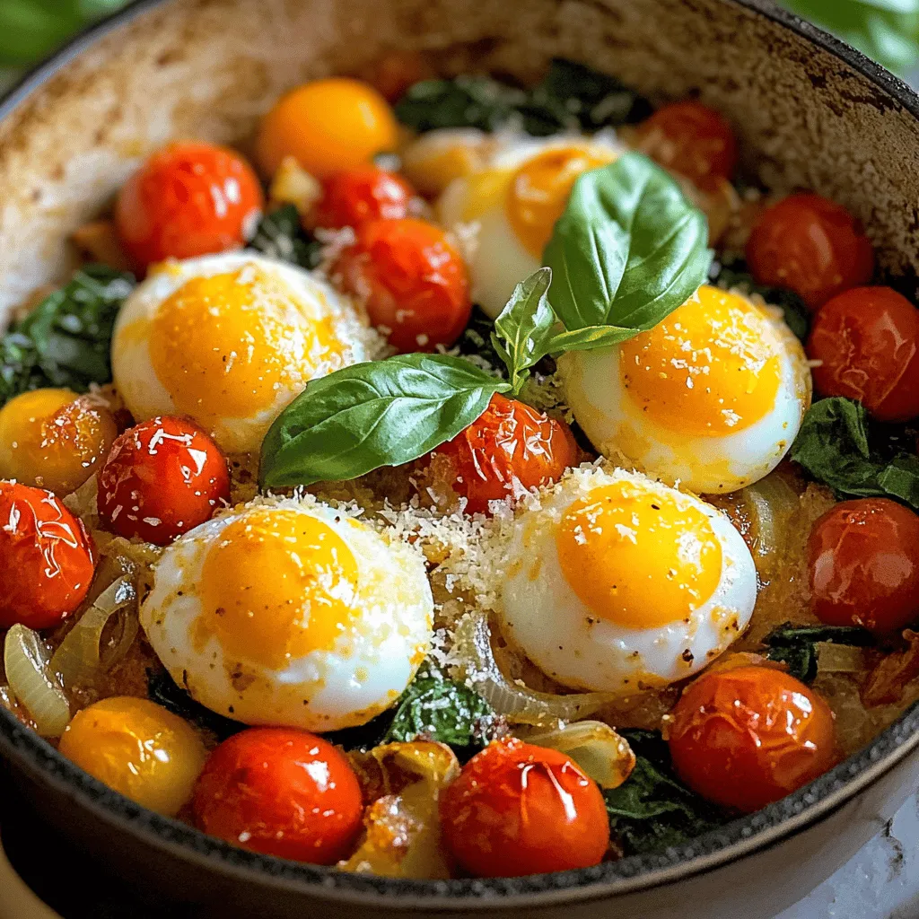 The Italian baked eggs recipe needs simple yet fresh ingredients. You will find joy in using them. The main components include: