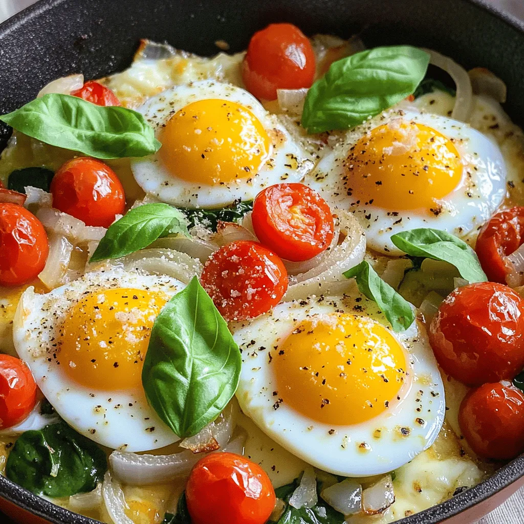 The Italian baked eggs recipe needs simple yet fresh ingredients. You will find joy in using them. The main components include: