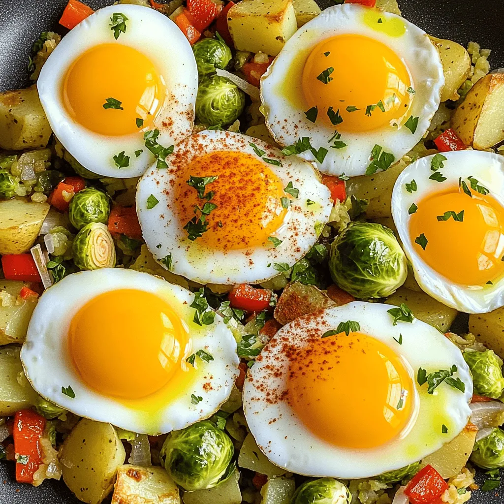 To create a tasty Brussels sprouts breakfast hash, you need a few key ingredients. First, you should have 2 cups of Brussels sprouts, halved. Their nutty flavor shines when cooked. Next, add 1 medium potato, diced. Potatoes give a hearty base and help fill you up.