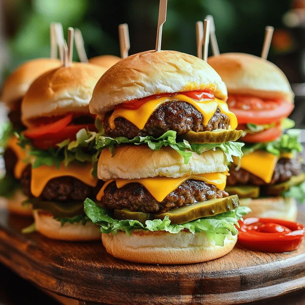 To make tasty cheeseburger sliders, you need simple ingredients. Start with 1 pound of ground beef. This is the base for our sliders. Add 1 teaspoon of garlic powder and 1 teaspoon of onion powder for flavor. A tablespoon of Worcestershire sauce brings a nice depth. Don't forget salt and pepper to taste.