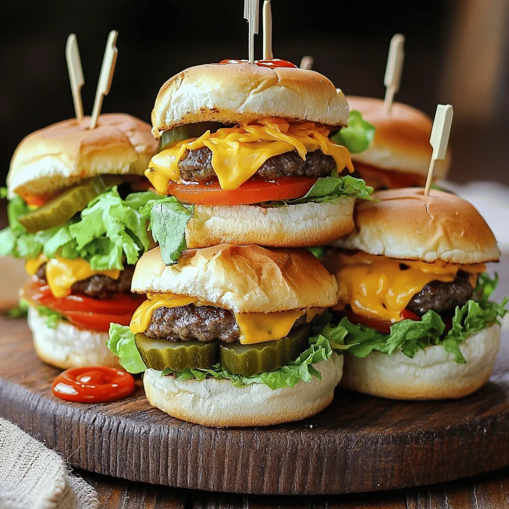 To make tasty cheeseburger sliders, you need simple ingredients. Start with 1 pound of ground beef. This is the base for our sliders. Add 1 teaspoon of garlic powder and 1 teaspoon of onion powder for flavor. A tablespoon of Worcestershire sauce brings a nice depth. Don't forget salt and pepper to taste.