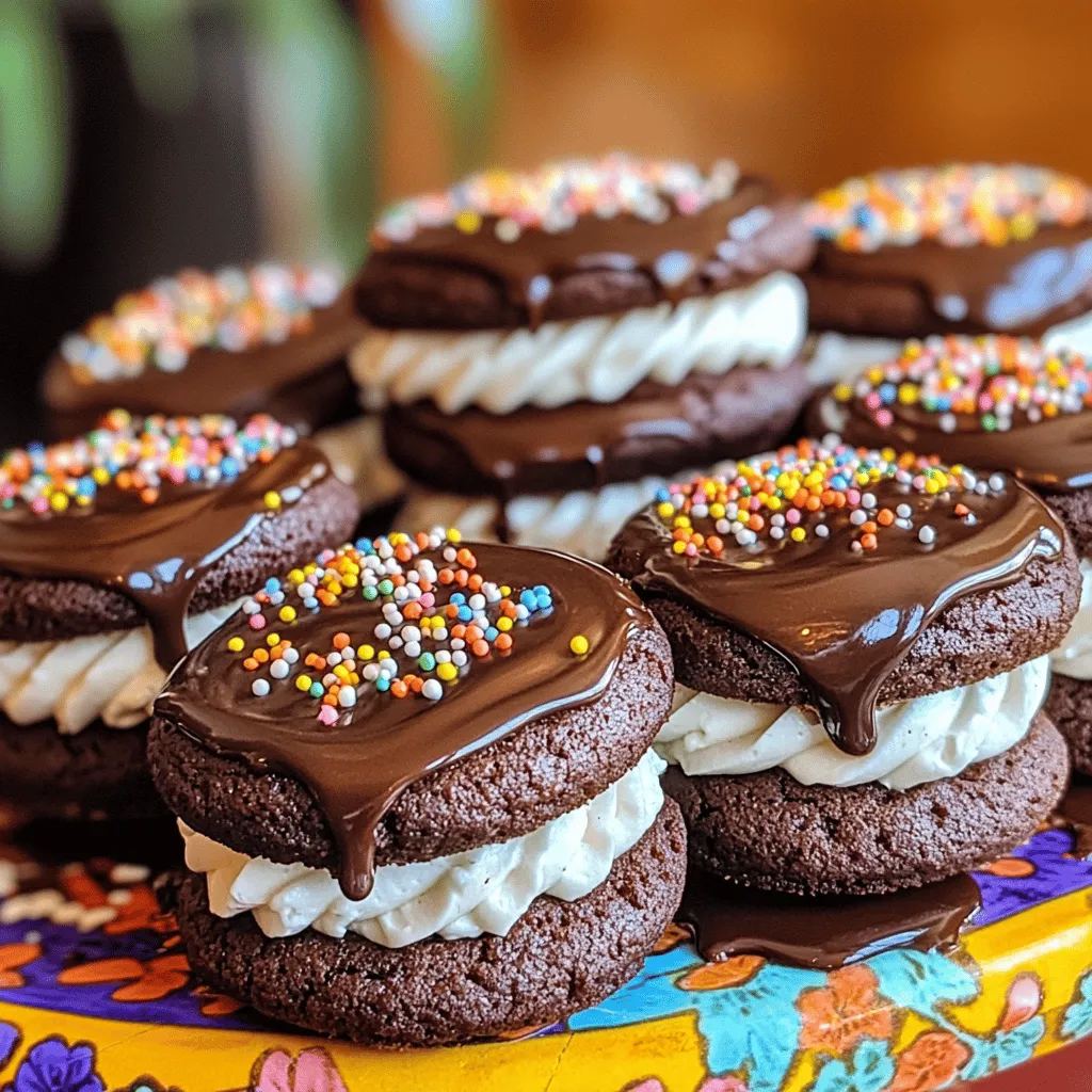 Hostess Cupcake Cookies are a fun twist on the classic Hostess Cupcake. They combine the rich taste of chocolate cookies with the fluffy frosting you love. These cookies remind many of childhood snacks. You bite into a soft cookie, and you find creamy frosting inside.