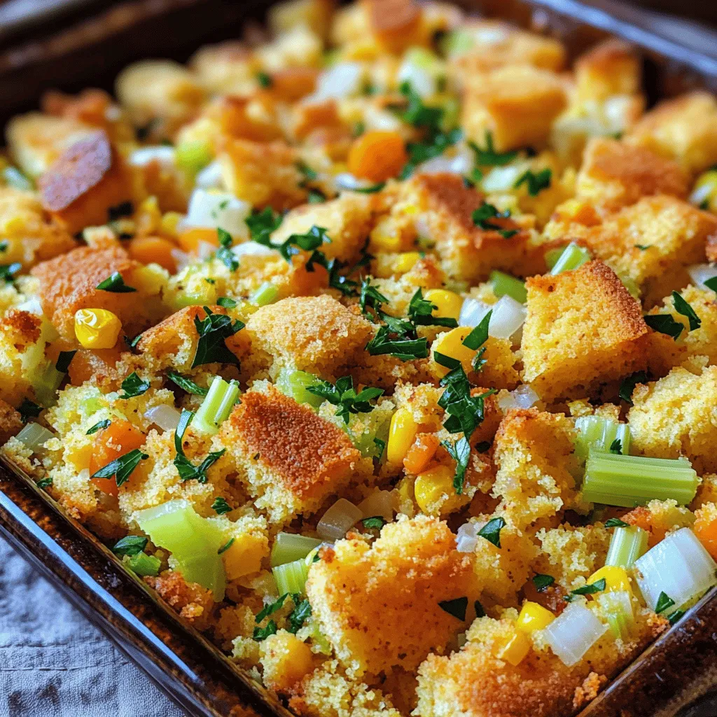 Cornbread dressing is a tasty dish. It blends sweet cornbread with savory flavors. To make your own cornbread dressing, you need some key ingredients.