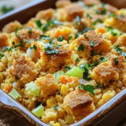 Cornbread dressing is a tasty dish. It blends sweet cornbread with savory flavors. To make your own cornbread dressing, you need some key ingredients.