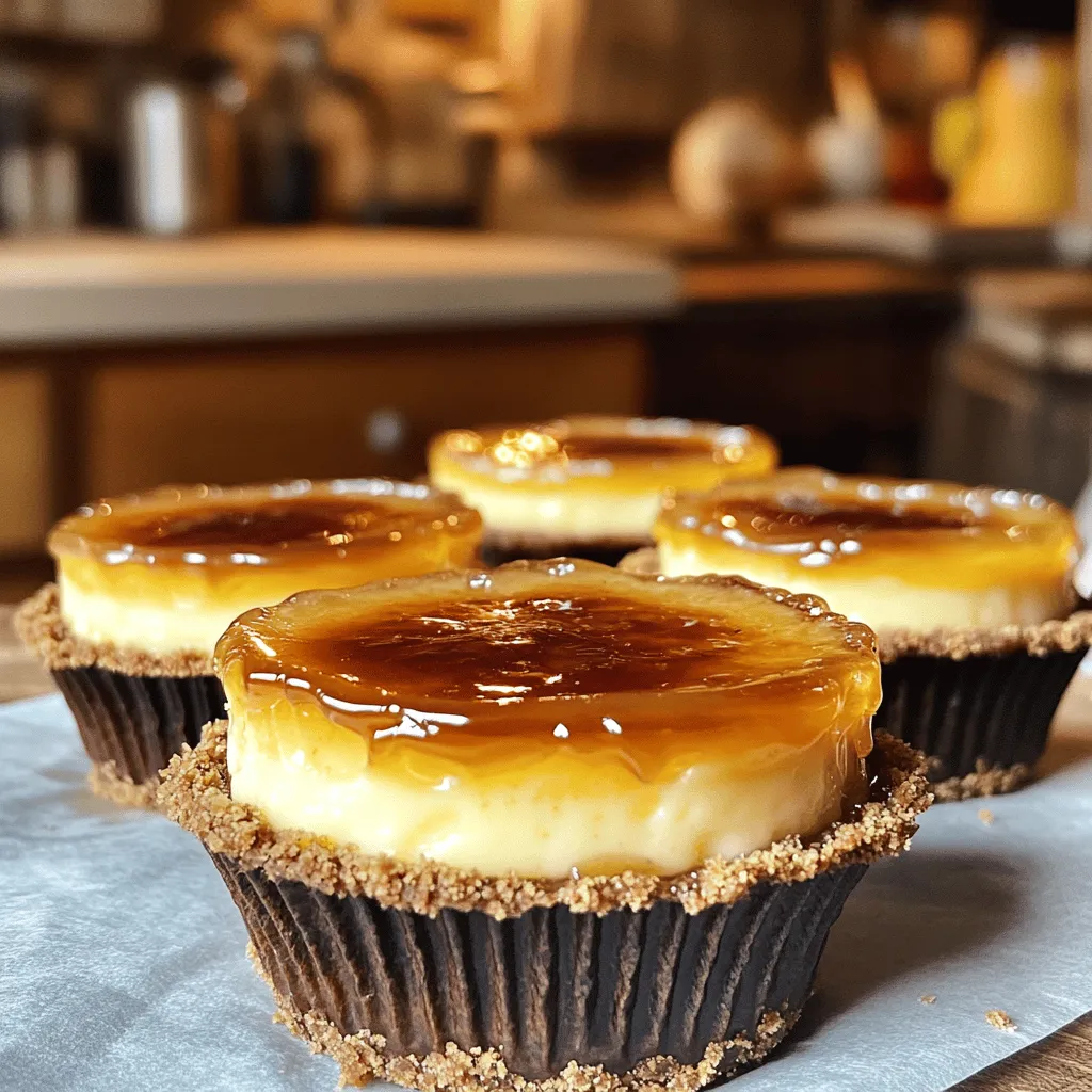 Mini crème brûlée cheesecakes are a delightful twist on two beloved desserts. They combine the rich, creamy texture of cheesecake with the smooth caramel of crème brûlée. This mix creates a dessert that is both familiar and new.