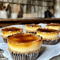 Mini crème brûlée cheesecakes are a delightful twist on two beloved desserts. They combine the rich, creamy texture of cheesecake with the smooth caramel of crème brûlée. This mix creates a dessert that is both familiar and new.