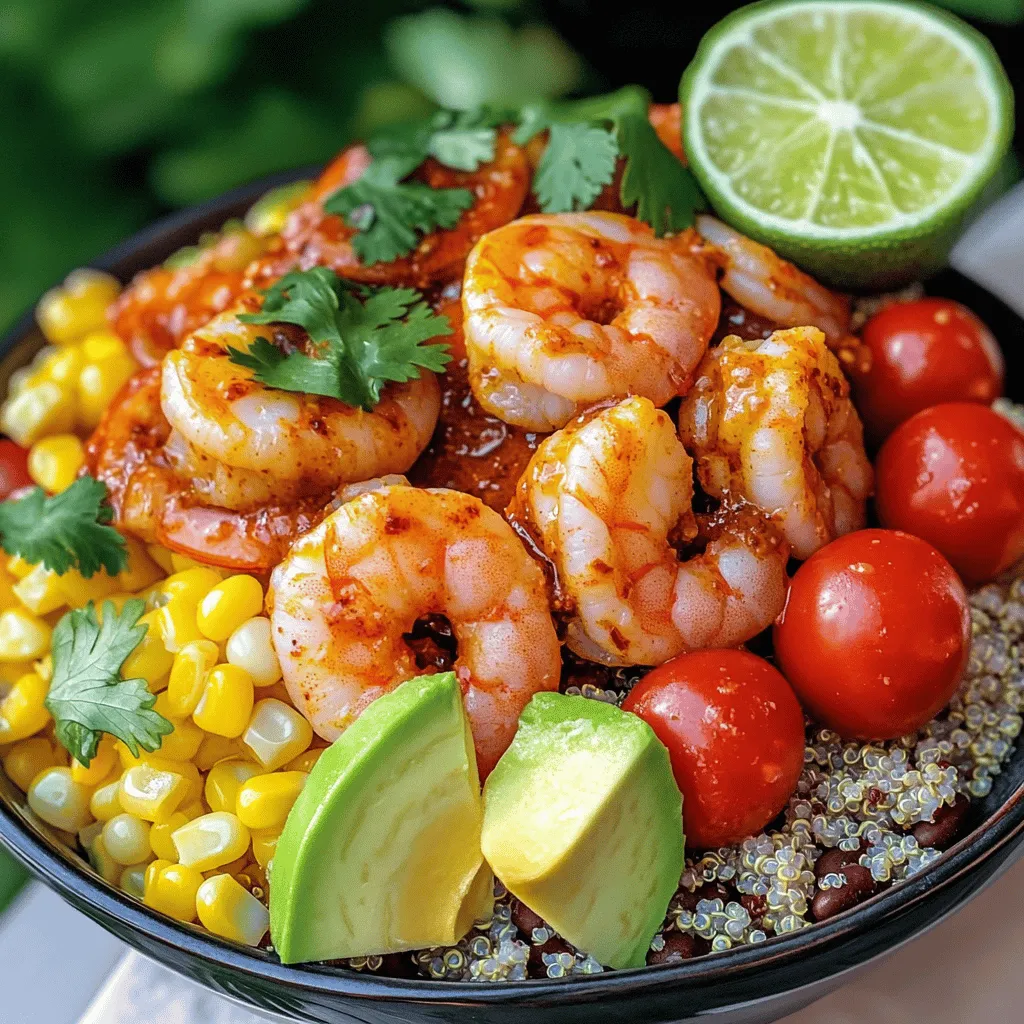 To make a tasty chipotle lime shrimp bowl, you need a few key shrimp bowl ingredients. First, choose one pound of large shrimp. They should be peeled and deveined for easy cooking. The shrimp absorb flavors well, making them perfect for this dish.