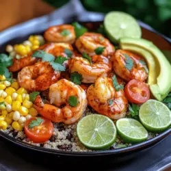 To make a tasty chipotle lime shrimp bowl, you need a few key shrimp bowl ingredients. First, choose one pound of large shrimp. They should be peeled and deveined for easy cooking. The shrimp absorb flavors well, making them perfect for this dish.