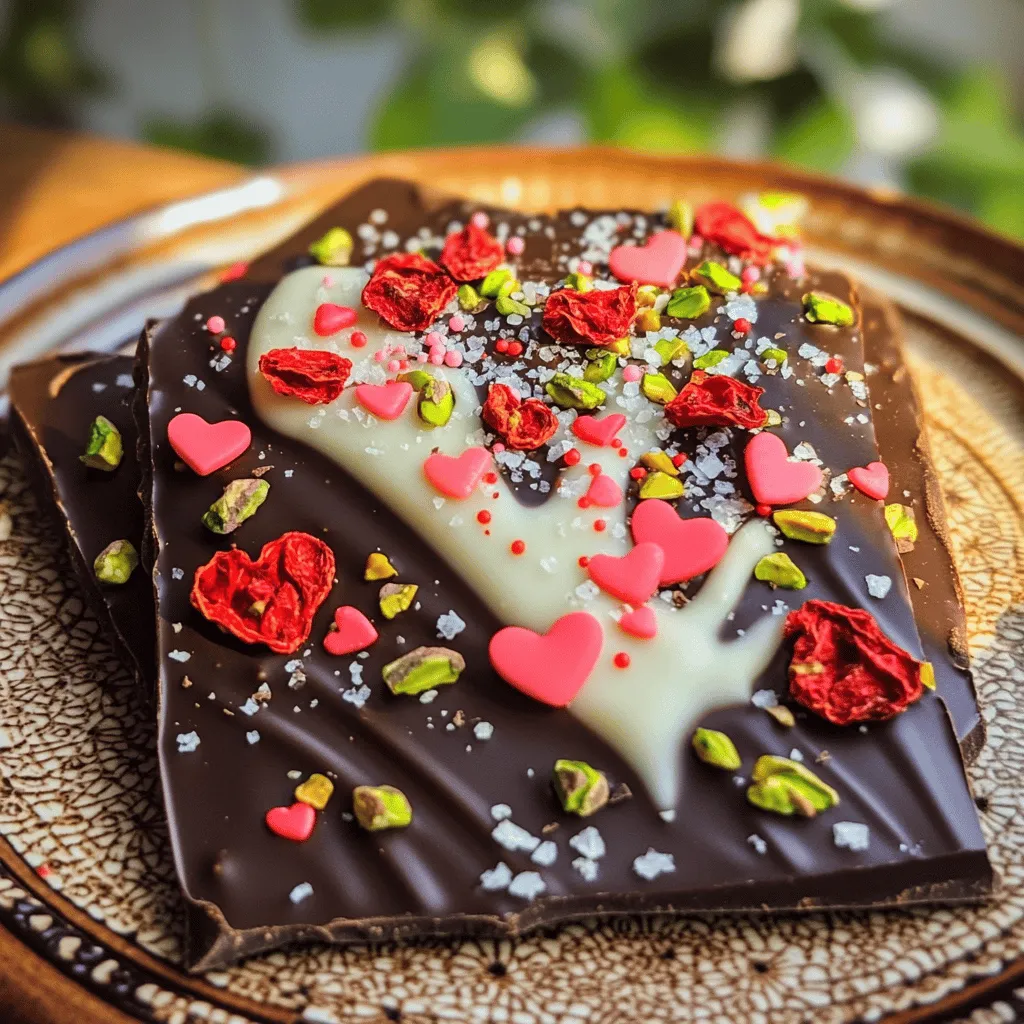 To make Valentine’s Day bark, you need just a few key ingredients. First, choose your chocolate. Dark chocolate or milk chocolate works well. Each adds a rich taste. You also need white chocolate for drizzling. This creates a beautiful contrast.