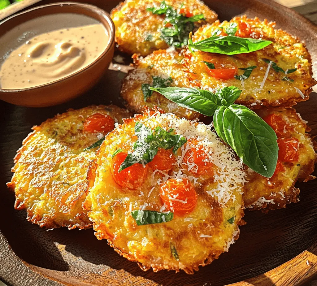 Fritters are a beloved culinary creation that transcends cultural boundaries, celebrated for their versatility and irresistible crunch. From savory varieties filled with vegetables and meats to sweet versions laced with fruits, fritters can be tailored to suit any palate or occasion. Among these delightful treats, <strong>Tomato Fritters Delight</strong> stands out as a refreshing and vibrant dish, perfect for showcasing the bright flavors of fresh tomatoes.” /></p>
</p>
<h3>Key Points to Remember for Optimal Mixing Without Overworking the Batter</h3>
</p>
<p>When preparing the batter for Tomato Fritters Delight, the goal is to achieve a light and fluffy texture without overworking the mixture. Here are some essential tips to keep in mind:</p>
</p>
<p>1. <strong>Gentle Mixing</strong>: Use a spatula or wooden spoon to gently fold the ingredients together. This technique helps maintain the airiness of the batter, which is crucial for achieving a crispy fritter.</p>
</p>
<p>2. <strong>Avoiding Gluten Development</strong>: Since we are using flour, it is important not to mix the batter too much. Overmixing can lead to gluten development, which results in dense fritters. Aim for a smooth batter with a few lumps remaining.</p>
</p>
<p>3. <strong>Incorporate Ingredients Gradually</strong>: Add the wet ingredients to the dry ingredients gradually, allowing them to combine naturally. This method helps avoid clumping and ensures that the tomatoes and herbs are evenly distributed throughout the batter.</p>
</p>
<p>4. <strong>Rest Time</strong>: After mixing, allow the batter to rest for about 10-15 minutes. This resting period not only gives the flour time to hydrate but also enhances the fritters’ texture, leading to a more delightful end product.</p>
</p>
<h3>Frying the Fritters</h3>
</p>
<p>Frying is a crucial step in creating perfectly crispy Tomato Fritters Delight. Here’s how to do it effectively:</p>
</p>
<p>1. <strong>Heat the Oil</strong>: Use a heavy-bottomed skillet or frying pan to heat oil over medium to medium-high heat. The oil should be hot enough that a small drop of batter sizzles when added. Ideally, the temperature should be around 350°F (175°C).</p>
</p>
<p>2. <strong>Frying Techniques</strong>: To ensure even cooking, carefully drop spoonfuls of batter into the hot oil. Space them adequately, allowing room for expansion during frying.</p>
</p>
<p>3. <strong>Flip with Care</strong>: After about 3-4 minutes, or when the underside is golden brown, gently flip the fritters using a spatula. Fry the other side until it achieves a similar golden hue. This process should take another 3-4 minutes.</p>
</p>
<p>4. <strong>Preventing Sogginess</strong>: To avoid sogginess, make sure the oil is at the right temperature. If the oil is too cool, the fritters will absorb too much oil, becoming greasy instead of crispy.</p>
</p>
<p>5. <strong>Not Overcrowding the Pan</strong>: One of the most important techniques while frying is to avoid overcrowding the pan. Fry in batches to maintain the oil’s temperature and allow for each fritter to cook evenly. Overcrowding can lead to steaming rather than frying, resulting in less crispy fritters.</p>
</p>
<h3>Serving Suggestions</h3>
</p>
<p>Whether you’re serving Tomato Fritters Delight as an appetizer or a main dish, the right accompaniments can elevate the meal.</p>
</p>
<h4>Dipping Sauce Options</h4>
</p>
<p>Dipping sauces can significantly enhance the flavor profile of your fritters. Here’s an overview of popular options:</p>
</p>
<p>1. <strong>Tzatziki</strong>: This refreshing Greek yogurt sauce, flavored with cucumber, garlic, and dill, pairs beautifully with the savory fritters. Its coolness balances the fried texture, making each bite more enjoyable.</p>
</p>
<p>2. <strong>Spicy Yogurt</strong>: Combine plain yogurt with chili powder, cumin, and a squeeze of lime juice for a zesty kick that complements the fritters’ flavors.</p>
</p>
<p>3. <strong>Garlic Aioli</strong>: A creamy garlic aioli made with mayonnaise, garlic, lemon juice, and olive oil adds a rich depth, enhancing the fritters’ taste.</p>
</p>
<h4>Suggestions for Pairing Flavors with the Fritters</h4>
</p>
<p>To create a well-rounded dining experience, consider pairing your fritters with fresh salads, such as a simple arugula salad dressed with lemon vinaigrette. Grilled vegetables or roasted potatoes can also be excellent accompaniments, providing a nice contrast to the fritters.</p>
</p>
<h4>Presentation Tips</h4>
</p>
<p>The visual presentation of your dish can make a significant impact. Here are some ideas for plating your fritters for maximum appeal:</p>
</p>
<p>1. <strong>Create Height</strong>: Stack the fritters slightly on top of each other, drizzling the dipping sauce over the top for a beautiful effect.</p>
</p>
<p>2. <strong>Garnish</strong>: Sprinkle fresh herbs, such as chopped parsley or basil, over the fritters for a pop of color and freshness.</p>
</p>
<p>3. <strong>Colorful Plates</strong>: Use a vibrant plate to enhance the visual appeal of the dish. Bright colors can make the meal more appetizing.</p>
</p>
<h3>Nutritional Information</h3>
</p>
<p>Understanding the nutritional content of your Tomato Fritters Delight can enhance your appreciation of this dish. Here’s a general breakdown per serving:</p>
</p>
<p>– <strong>Calories</strong>: Approximately 200 calories</p>
<p>– <strong>Protein</strong>: 5g</p>
<p>– <strong>Carbohydrates</strong>: 30g</p>
<p>– <strong>Fat</strong>: 8g</p>
<p>– <strong>Fiber</strong>: 3g</p>
</p>
<h4>Health Benefits of Key Ingredients</h4>
</p>
<p>– <strong>Tomatoes</strong>: Rich in vitamins C and K, tomatoes are also a great source of antioxidants like lycopene, which supports heart health and may lower the risk of certain cancers.</p>
</p>
<p>– <strong>Herbs</strong>: Fresh herbs like parsley and basil not only add flavor but also provide essential vitamins and minerals, enhancing overall health benefits.</p>
</p>
<h3>Culinary Variations</h3>
</p>
<p>One of the best things about Tomato Fritters Delight is their versatility. Here are some ways to customize the recipe:</p>
</p>
<h4>Exploring Alternative Ingredients and Flavor Profiles</h4>
</p>
<p>1. <strong>Vegetable Additions</strong>: Consider mixing in other vegetables such as grated zucchini, bell peppers, or corn to add texture and flavor variations.</p>
</p>
<p>2. <strong>Spices and Herbs</strong>: Experiment with spices like cumin, paprika, or chili flakes for a different taste experience. Fresh herbs like cilantro or chives can also introduce unique flavors.</p>
</p>
<h4>Vegan Adaptation</h4>
</p>
<p>To make a plant-based version of these delightful fritters, try the following substitutions:</p>
</p>
<p>– <strong>Egg Replacement</strong>: Use flaxseed meal or chia seeds mixed with water as a binding agent instead of eggs. One tablespoon of flaxseed or chia mixed with three tablespoons of water can replace one egg.</p>
</p>
<p>– <strong>Dairy Alternatives</strong>: Substitute yogurt with a non-dairy yogurt alternative or a mixture of blended silken tofu and lemon juice.</p>
</p>
<h3>Conclusion</h3>
</p>
<p>Tomato Fritters Delight offers a unique combination of flavors and textures that can easily become a favorite in any household. Whether enjoyed as a snack or a part of a full meal, these fritters are a fantastic way to celebrate fresh ingredients and culinary creativity.</p>
</p>
<p>Encouragement to experiment with the recipe is essential. Don’t hesitate to try different vegetable and herb combinations or to play around with various dipping sauces. The joy of cooking lies in the ability to make a recipe your own, so feel free to adjust the ingredients to suit your taste.</p>
</p>
<p>Finally, cooking with fresh ingredients not only nourishes the body but also brings people together. Whether you’re hosting a family gathering or simply enjoying a meal with loved ones, the experience of sharing your Tomato Fritters Delight will surely warm hearts and create lasting memories.</p>
</div>