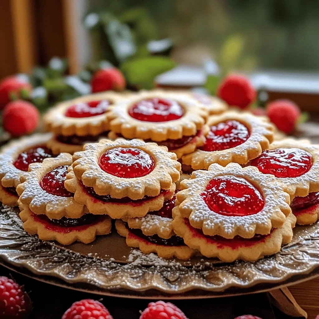 To make linzer berry cookies, you need a few key ingredients. The main part of your dough includes all-purpose flour, almond flour, and butter. You also need sugar, egg, and vanilla extract for sweetness and flavor.