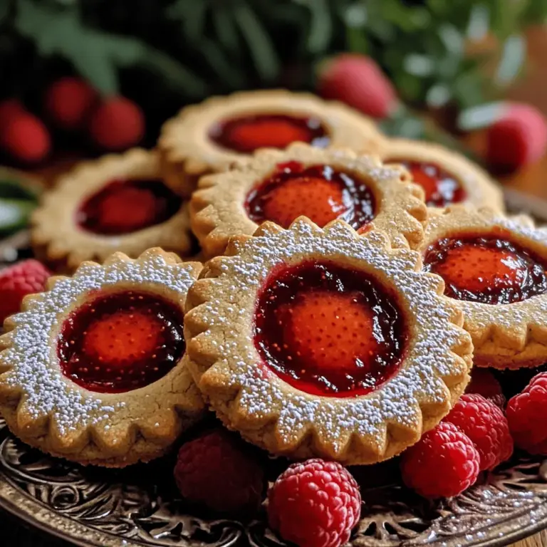 To make linzer berry cookies, you need a few key ingredients. The main part of your dough includes all-purpose flour, almond flour, and butter. You also need sugar, egg, and vanilla extract for sweetness and flavor.