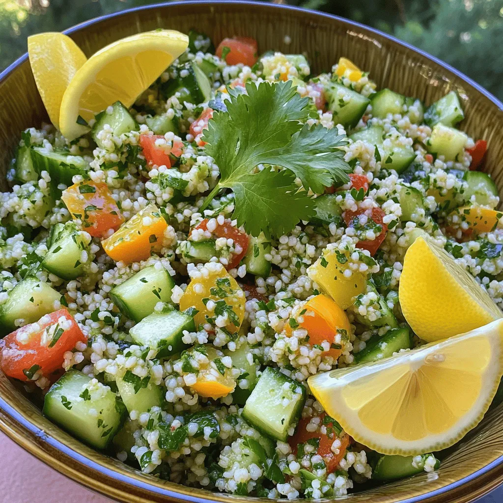 To make a great tabbouleh with cilantro, you need fresh, bright ingredients. The base is bulgur wheat, which gives a nice texture. For traditional tabbouleh, you need one cup of bulgur. It absorbs water and expands, making it light and fluffy.