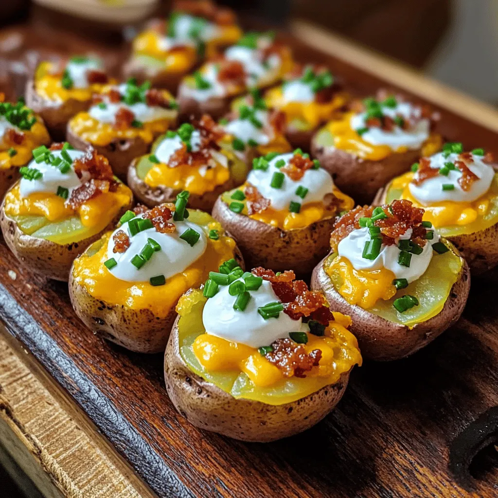 Mini baked potatoes are small, tender potatoes that pack a lot of flavor. They are usually baby potatoes, about the size of a golf ball. Their small size makes them perfect for bite-sized snacks or side dishes. You can eat them plain or load them with tasty toppings.