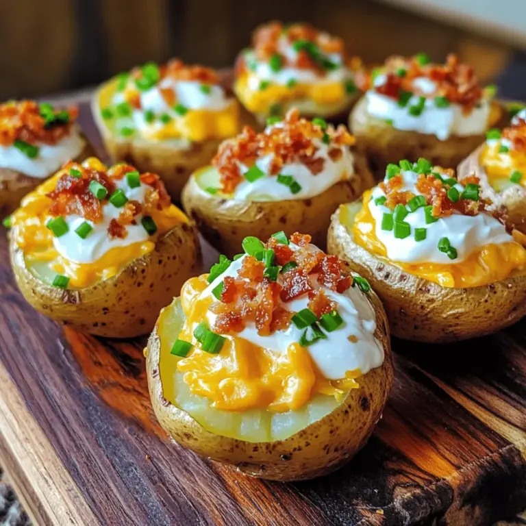 Mini baked potatoes are small, tender potatoes that pack a lot of flavor. They are usually baby potatoes, about the size of a golf ball. Their small size makes them perfect for bite-sized snacks or side dishes. You can eat them plain or load them with tasty toppings.