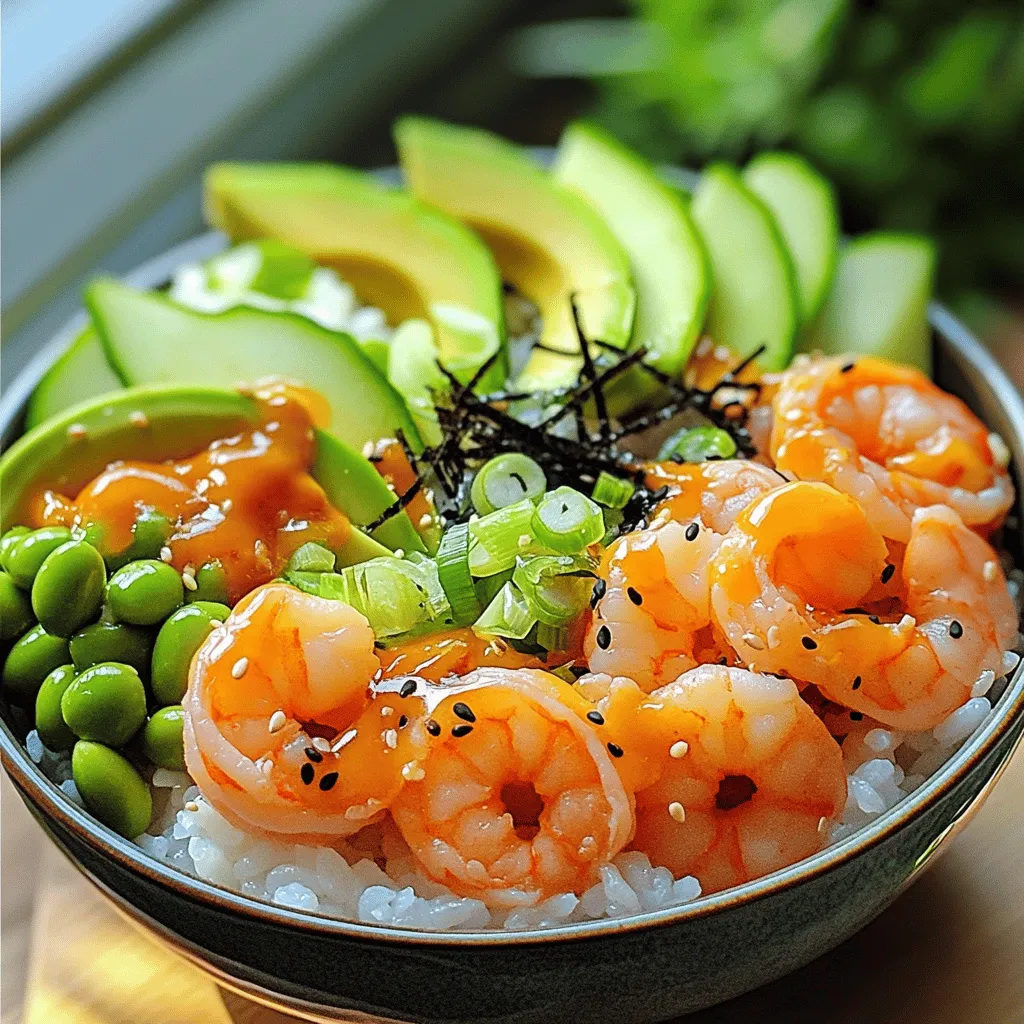 To make a great shrimp poke bowl, you need fresh and tasty ingredients. The main star is shrimp. I recommend using 1 lb of shrimp, peeled and deveined. This gives a nice texture and flavor. You also need sushi rice, about 2 cups. Sushi rice is sticky and holds well.