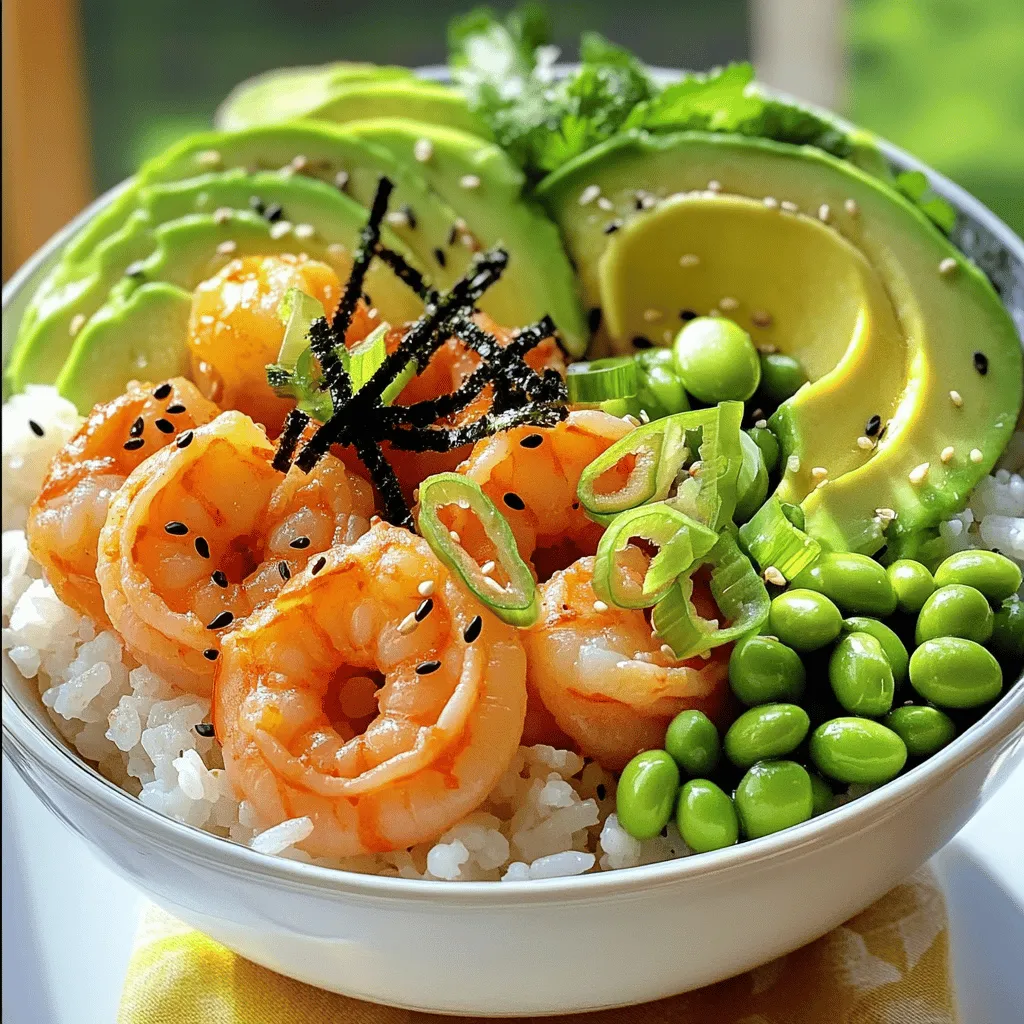 To make a great shrimp poke bowl, you need fresh and tasty ingredients. The main star is shrimp. I recommend using 1 lb of shrimp, peeled and deveined. This gives a nice texture and flavor. You also need sushi rice, about 2 cups. Sushi rice is sticky and holds well.