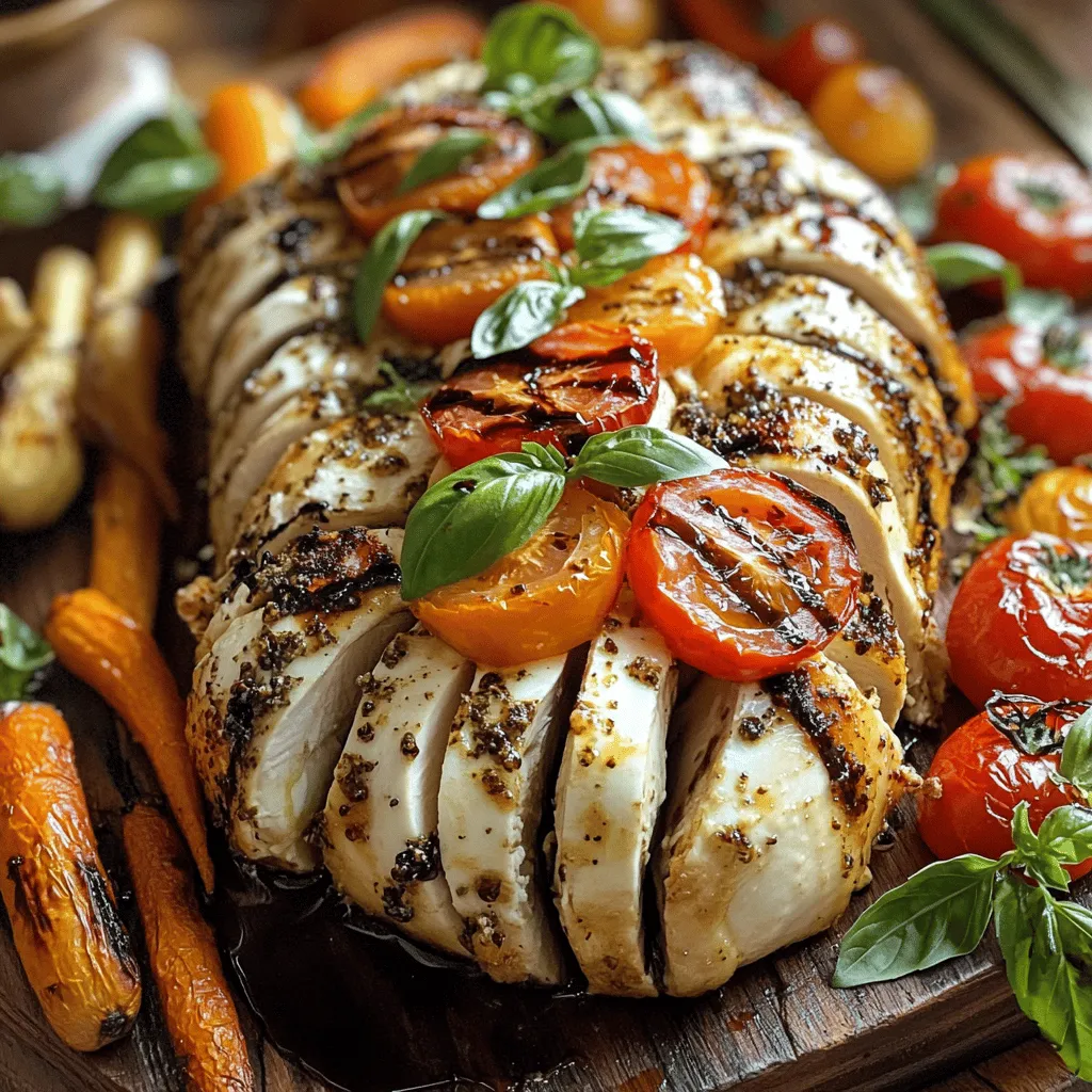 Caprese Hasselback Chicken is a delightful dish that combines the classic flavors of a Caprese salad—fresh tomatoes, creamy mozzarella, aromatic basil—with the succulent juiciness of chicken. This innovative recipe elevates the traditional Caprese experience, offering a stunning presentation that is sure to impress at any dinner table. The Hasselback technique not only enhances the flavor profile but also adds a unique visual appeal, making it a perfect centerpiece for gatherings or a special family meal.