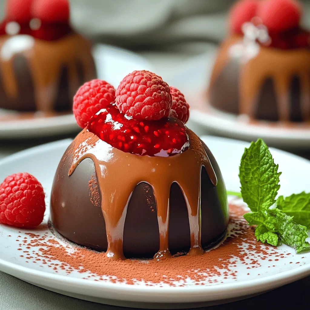 Chocolate raspberry mousse domes are a stunning dessert. They combine rich chocolate with fresh raspberries. This dessert looks fancy but is easy to make. Each dome is soft and creamy. It offers a delightful balance of flavors.