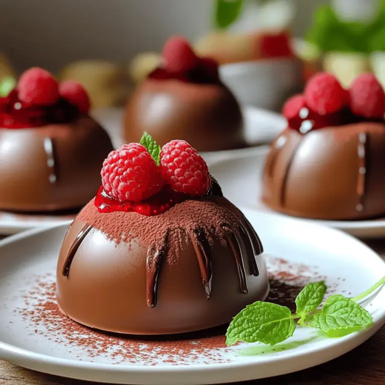 Chocolate raspberry mousse domes are a stunning dessert. They combine rich chocolate with fresh raspberries. This dessert looks fancy but is easy to make. Each dome is soft and creamy. It offers a delightful balance of flavors.