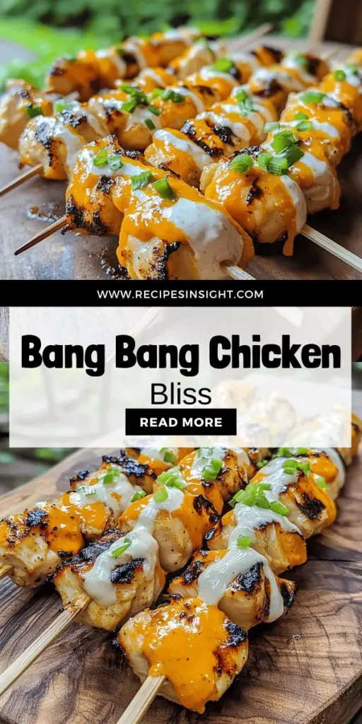 Elevate your next gathering with the mouthwatering Bang Bang Chicken Skewers! This simple recipe combines juicy chicken with a spicy, creamy sauce that will leave everyone asking for seconds. With a perfect balance of flavors and easy preparation, these skewers are ideal for any occasion, from casual dinners to summer barbecues. Don't miss out on impressing your guests—click through to explore this delicious recipe and make it your new go-to!