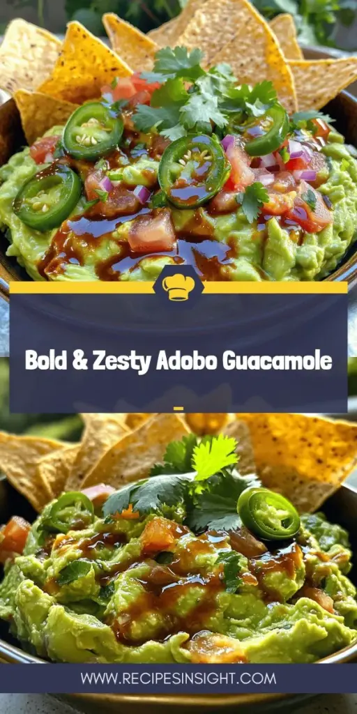 Elevate your snack time with this homemade adobo guacamole recipe! Discover how to combine ripe avocados, zesty lime, and smoky adobo sauce into a creamy dip that everyone will love. Whether you like it chunky or smooth, this guide offers simple steps and fun variations to customize your guacamole. Perfect for parties or a cozy night in, click to explore the full recipe and impress your friends with your tasty creation!