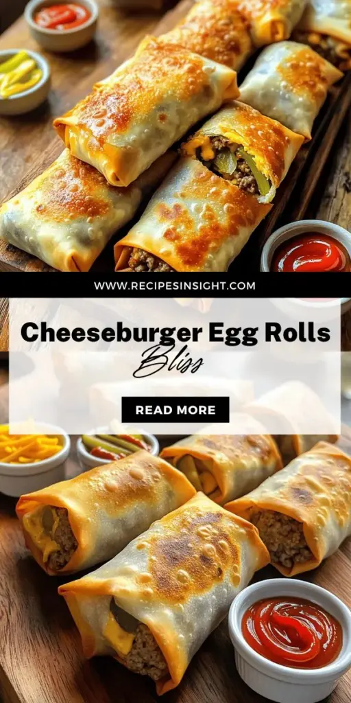 Satisfy your cravings with this delicious Air Fryer Cheeseburger Egg Rolls recipe! Combining the classic flavors of a juicy cheeseburger with a crispy egg roll wrapper, these tasty treats are perfect for family dinners, game day snacks, or fun appetizers. Quick to prepare and packed with flavor, they're sure to impress. Click through to discover step-by-step instructions and tips for making your own mouthwatering egg rolls today!