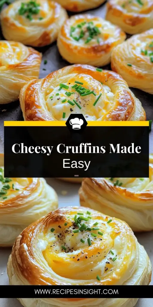 Indulge in the delightful world of Easy Cheesy Cruffins, where flaky pastry meets gooey cheese for a treat that’s perfect for any occasion. This simple recipe uses store-bought croissant dough, making it easy for anyone to bake these savory snacks or appetizers. With a blend of mozzarella and Parmesan, plus aromatic herbs, your taste buds are in for a flavor explosion. Check out the full recipe and elevate your baking game today!