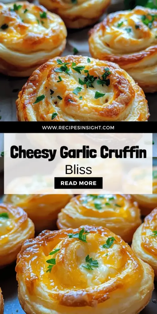 Indulge in the deliciousness of Cheesy Garlic Cruffins, a perfect fusion of croissant and muffin that will tantalize your taste buds! These flaky pastries are filled with gooey mozzarella and sharp Parmesan, blended with aromatic garlic for an unforgettable flavor. Ideal for appetizers or brunch, this recipe is both fun and versatile. Click through to explore the step-by-step guide and get ready to impress your family and friends with your baking skills!