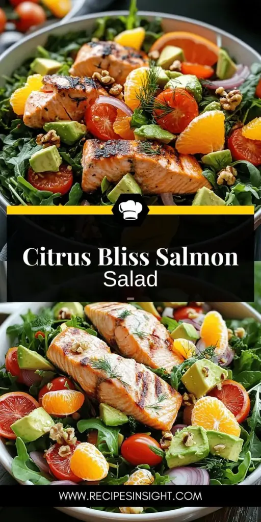 Discover the deliciousness of Zesty Citrus Salmon Salad, a refreshing dish that combines tender salmon, vibrant greens, and zesty citrus fruits. Perfect for light lunches, dinner parties, or meal prep, this salad is not only visually stunning but also packed with health benefits from omega-3 fatty acids and essential vitamins. Don't miss out on exploring this flavorful recipe that elevates any meal occasion. Click to get the full recipe and start your culinary adventure!