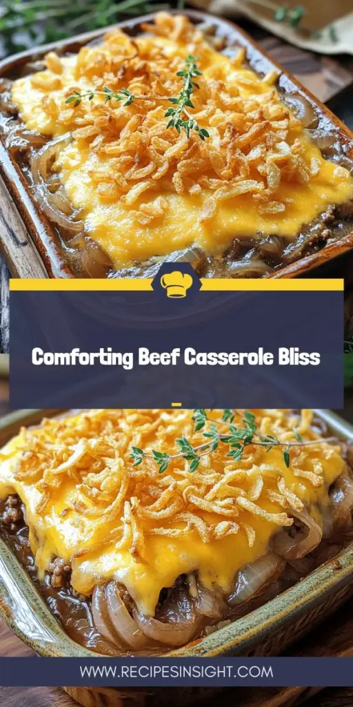 Warm up your gatherings with the irresistible Savory French Onion Beef Casserole! This comforting dish combines savory ground beef and sweet, caramelized onions, all baked to perfection with a gooey cheese topping. Perfect for busy weeknights or cozy family dinners, this casserole is easy to make and even better as leftovers. Click to explore the full recipe and discover how to create a hearty feast that will impress everyone at your table!